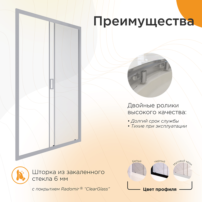 душевые углы и ограждения Душевое ограждение Фьёль