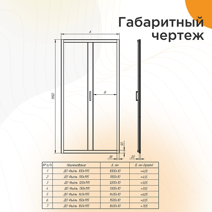 душевые углы и ограждения Душевое ограждение Фьёль