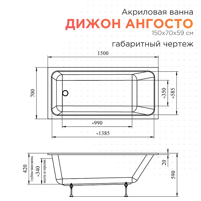 акриловые ванны Дижон Ангосто