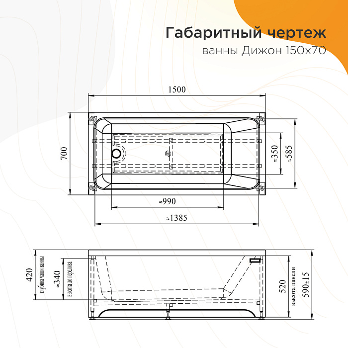 акриловые ванны Дижон