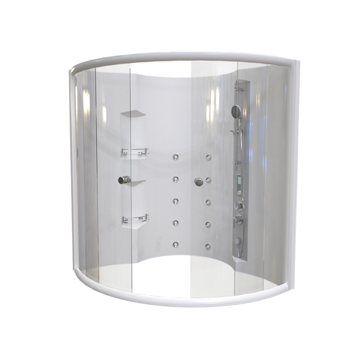 ограждения Душевое ограждение от бокса "Лаура" профиль белый стекла прозрачные 