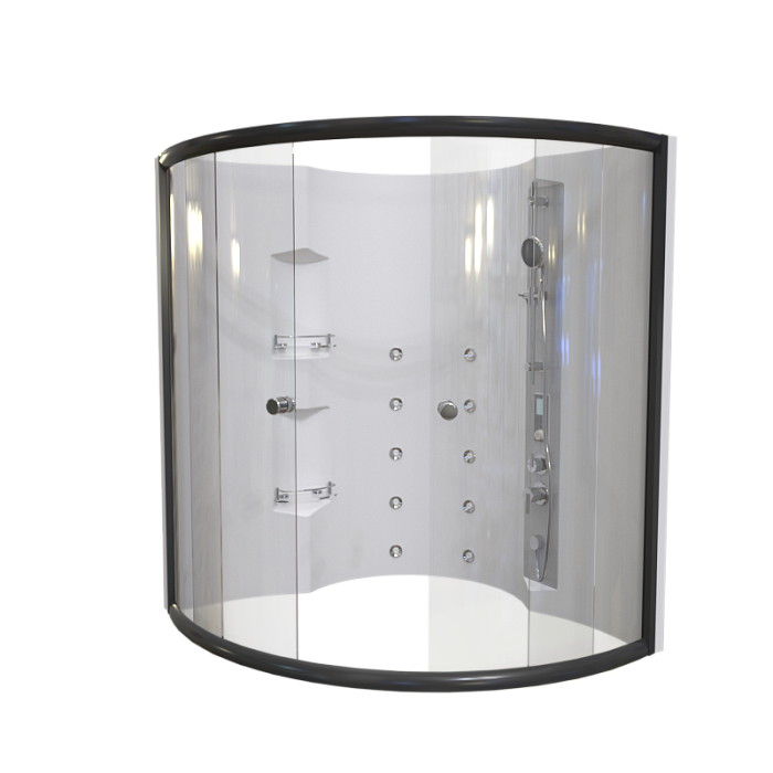 ограждения Душевое ограждение от бокса "Лаура" профиль черный стекла прозрачные 