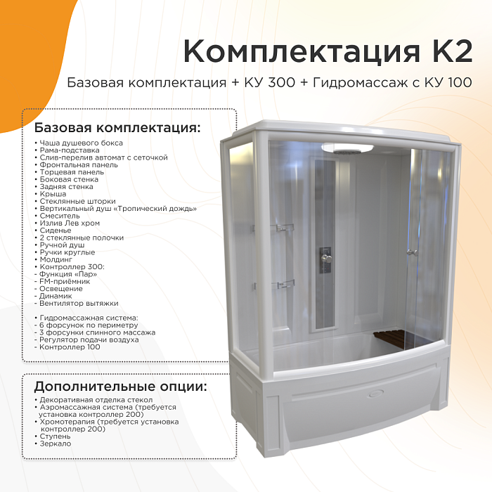 душевые кабины и боксы Душевой бокс Элис К2